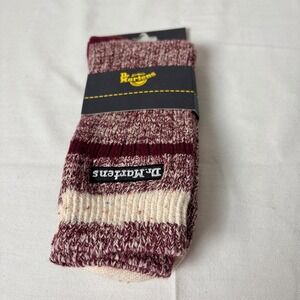Dr Martens Wool Blend Socks Burgundy Cream Multi Color Speckle Medium large new